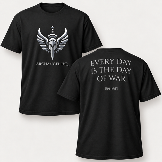 Day of War Tee — front and back views
