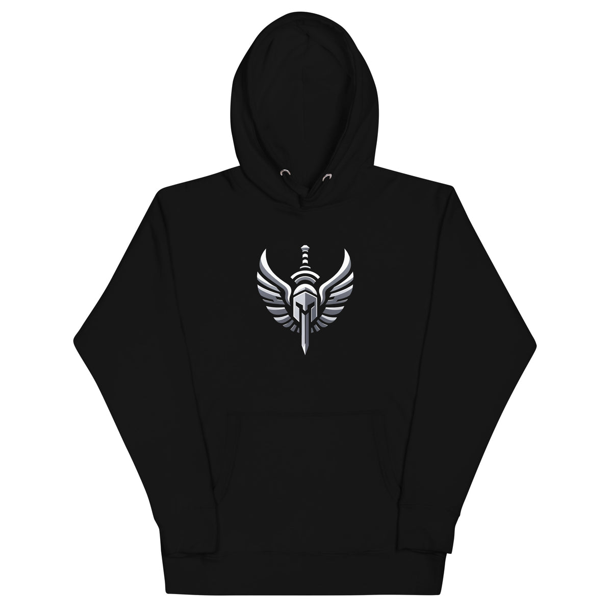 Front view of black Archangel HQ Creed pullover hoodie
