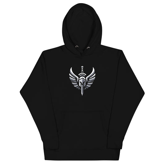 Front view of black Archangel HQ Creed pullover hoodie